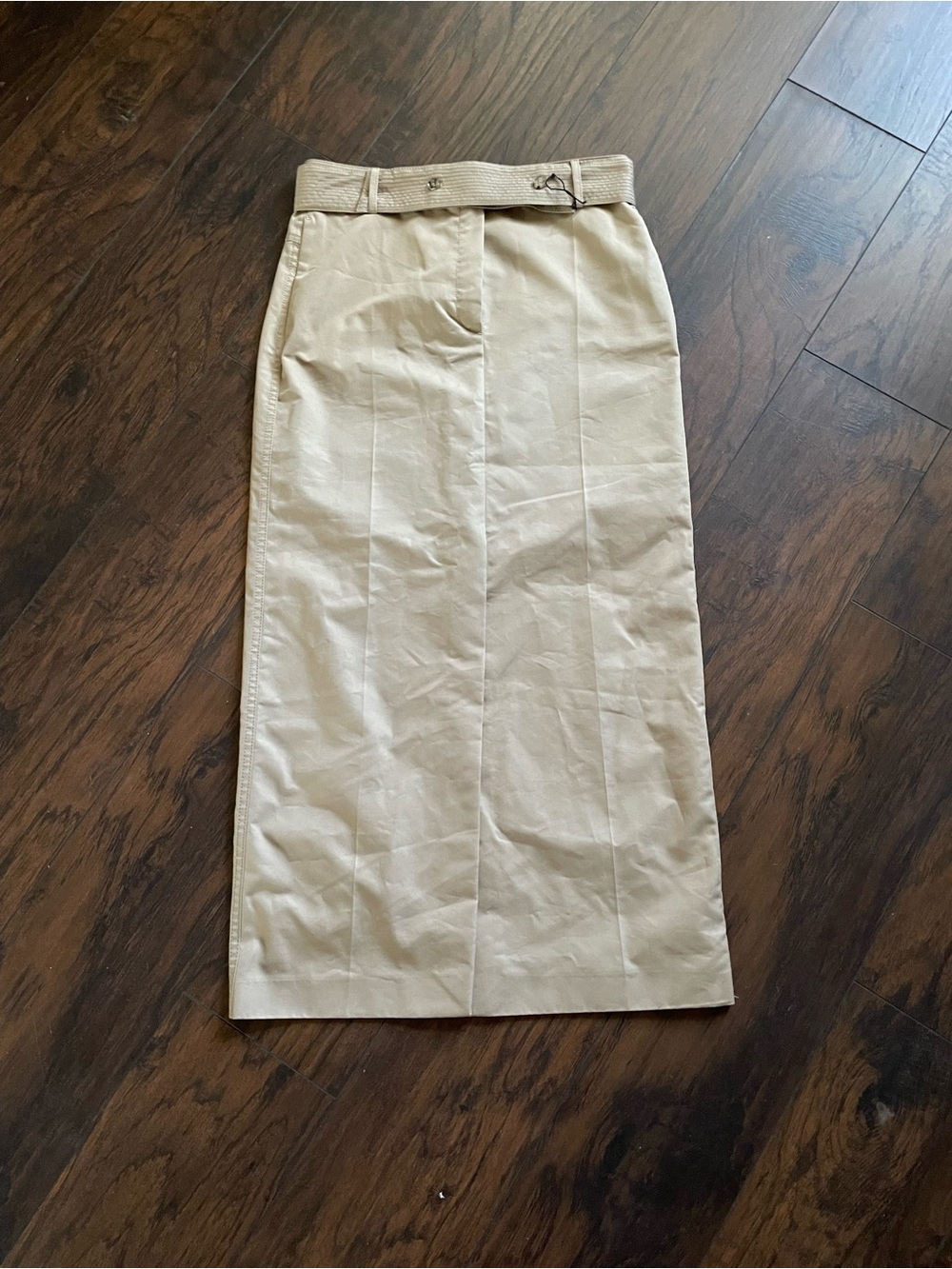 Zara khaki High-Waist Pencil maxi Skirt with Belt